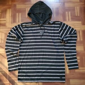 RVCA Men's Striped Black Hoodie